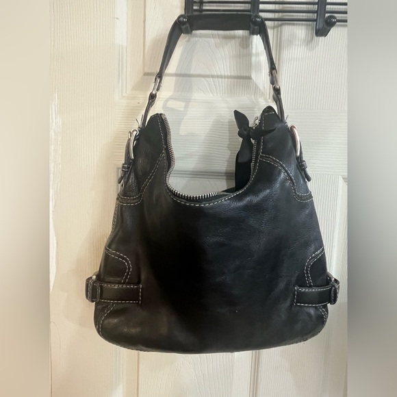 Michael kor Black Leather shoulder Bag vintage - Picture 2 of 13